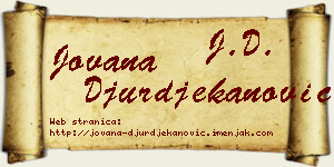Jovana Đurđekanović vizit kartica